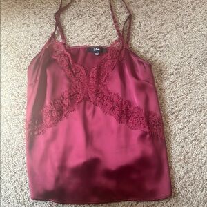 Lulu's Burgundy Lace Trim Cami Top